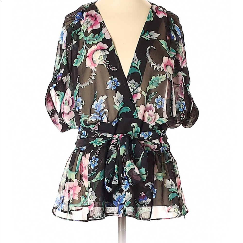 Lovely Express sheer floral blouse - size small